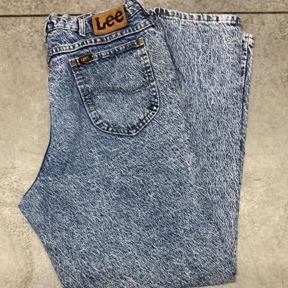 Vintage 90s Lee Denim Acid Wash Men's Straight Leg Jeans Sz 31x30